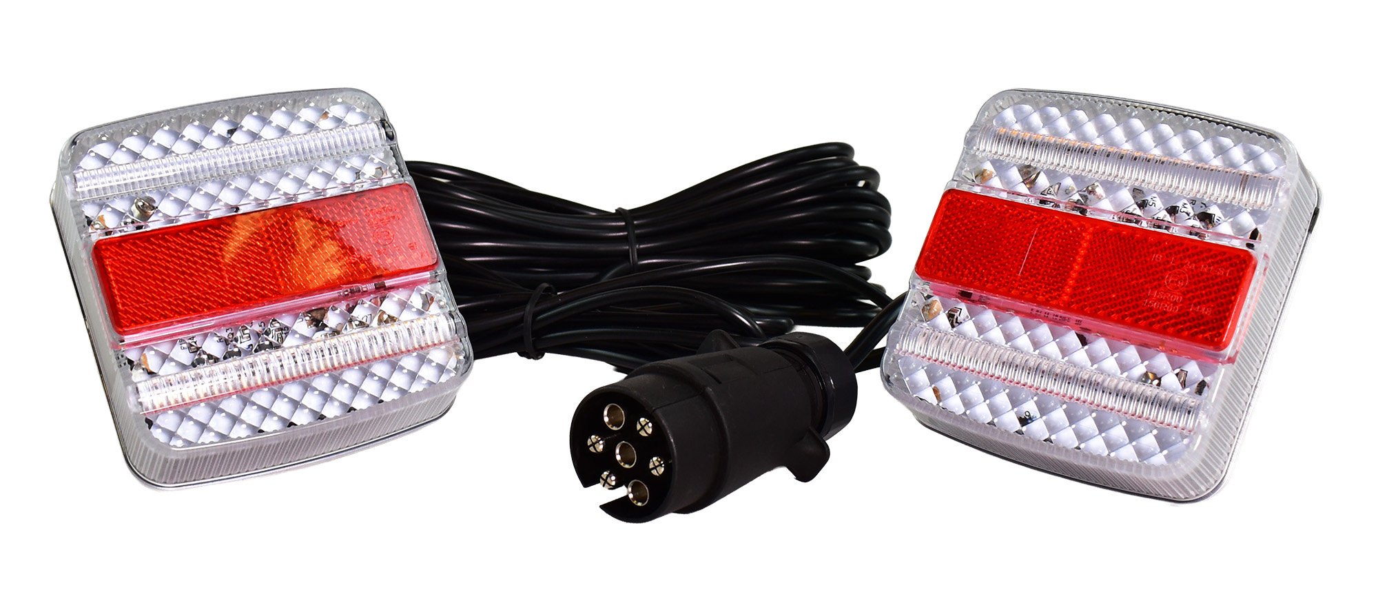 Zestaw lamp do przyczepki, przewód 7,5 m, 7 pinowa, LED TB-30-LED