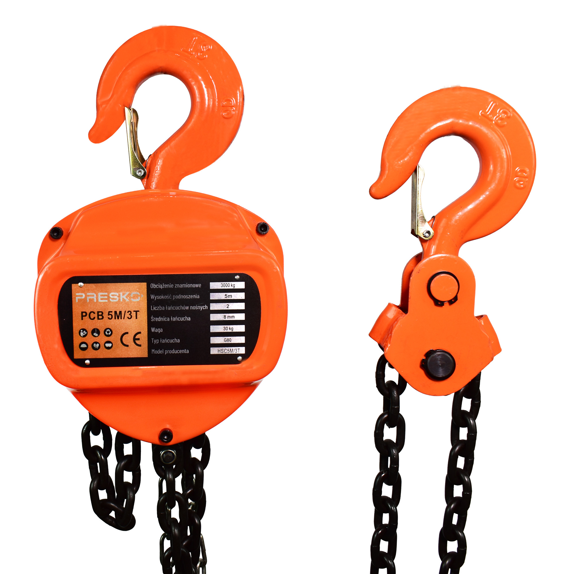 Wyciągarka łańcuchowa 5M udźwig 3T CHAIN BLOCK Wciągnik ręczny HEB007-PCB-5M3T_1