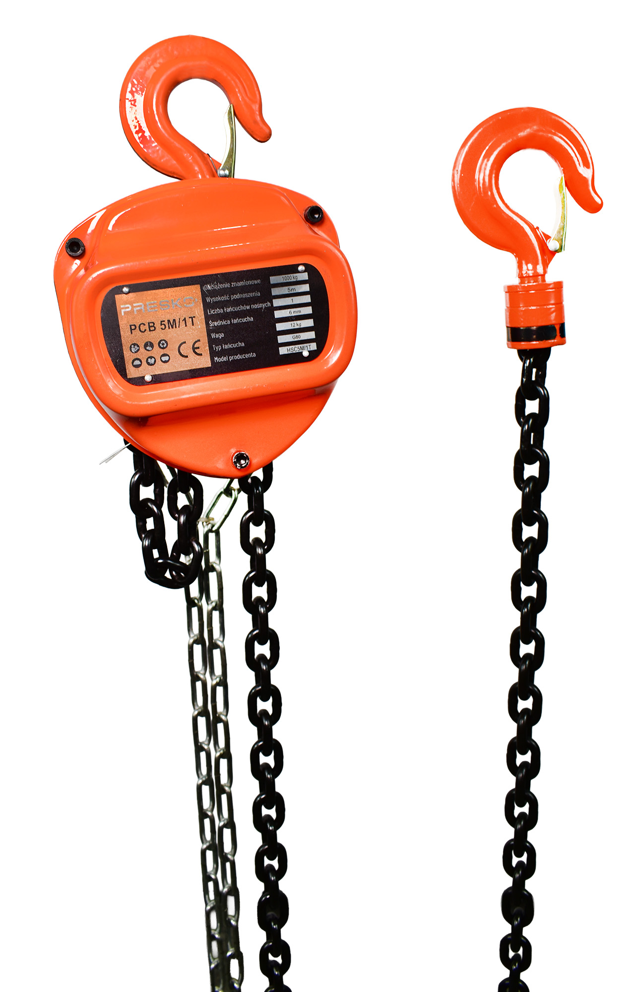 Wyciągarka łańcuchowa 5M udźwig 1T CHAIN BLOCK Wciągnik ręczny HEB005-PCB-5M1T_1