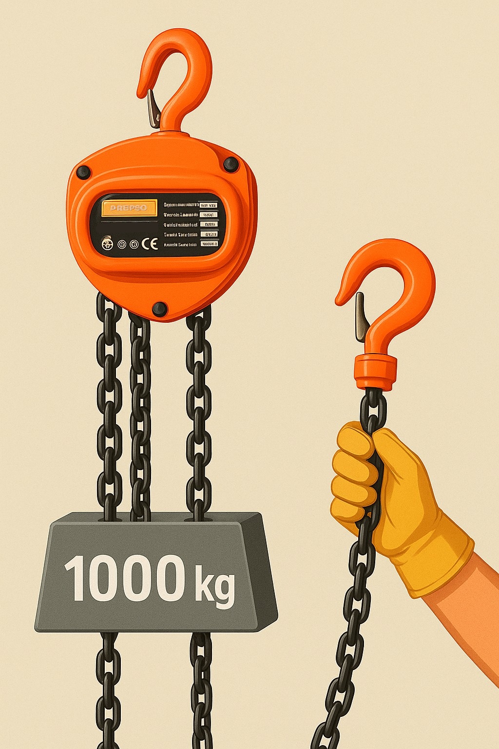 Wyciągarka łańcuchowa 5M udźwig 1T CHAIN BLOCK Wciągnik ręczny Wciagarka_lancuchowa_1000kg