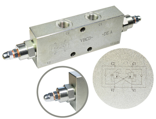 Zawór hydrauliczny bliźniaczy overcenter  1/2"