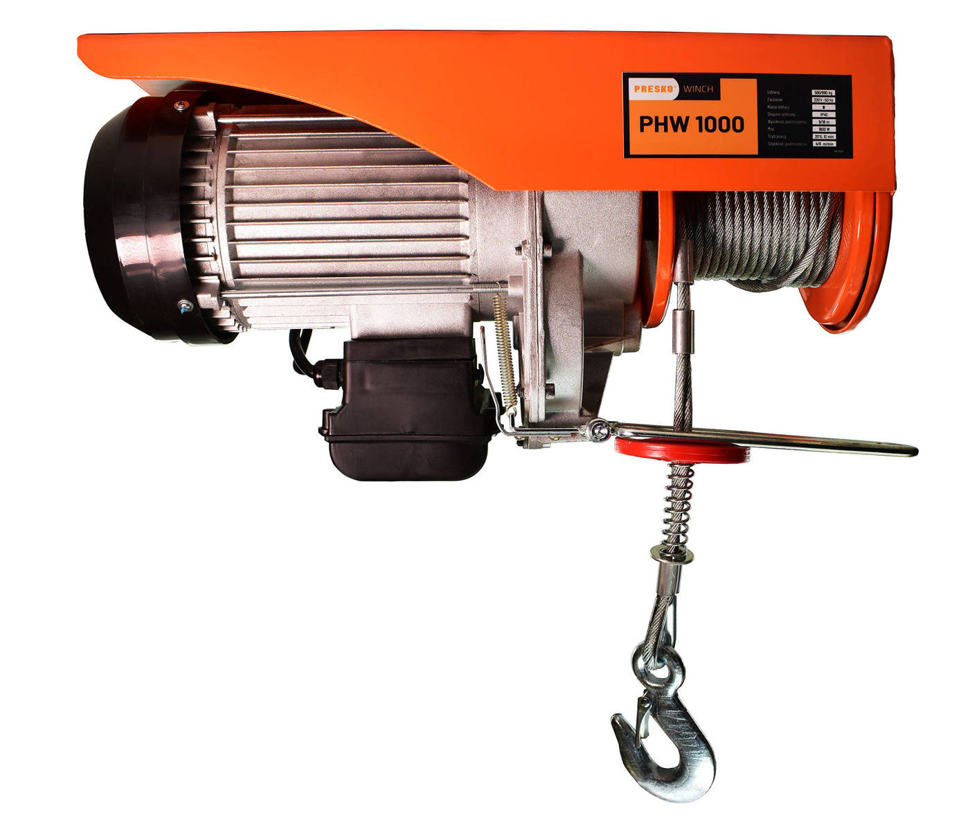 Electric winch 990kg wire rope 18m 230V