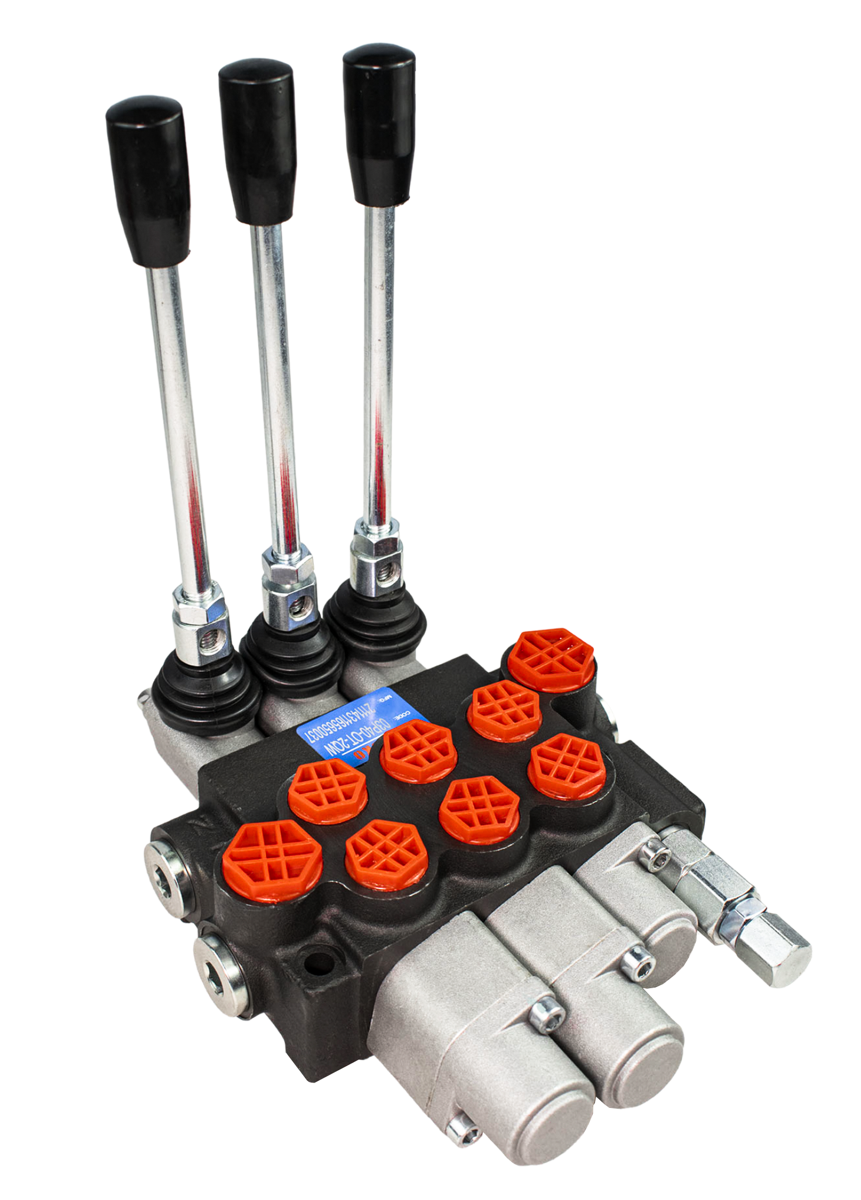 Hydraulic Directional Valve 3-section 40l with one snap-in section and one floating section with snap-in