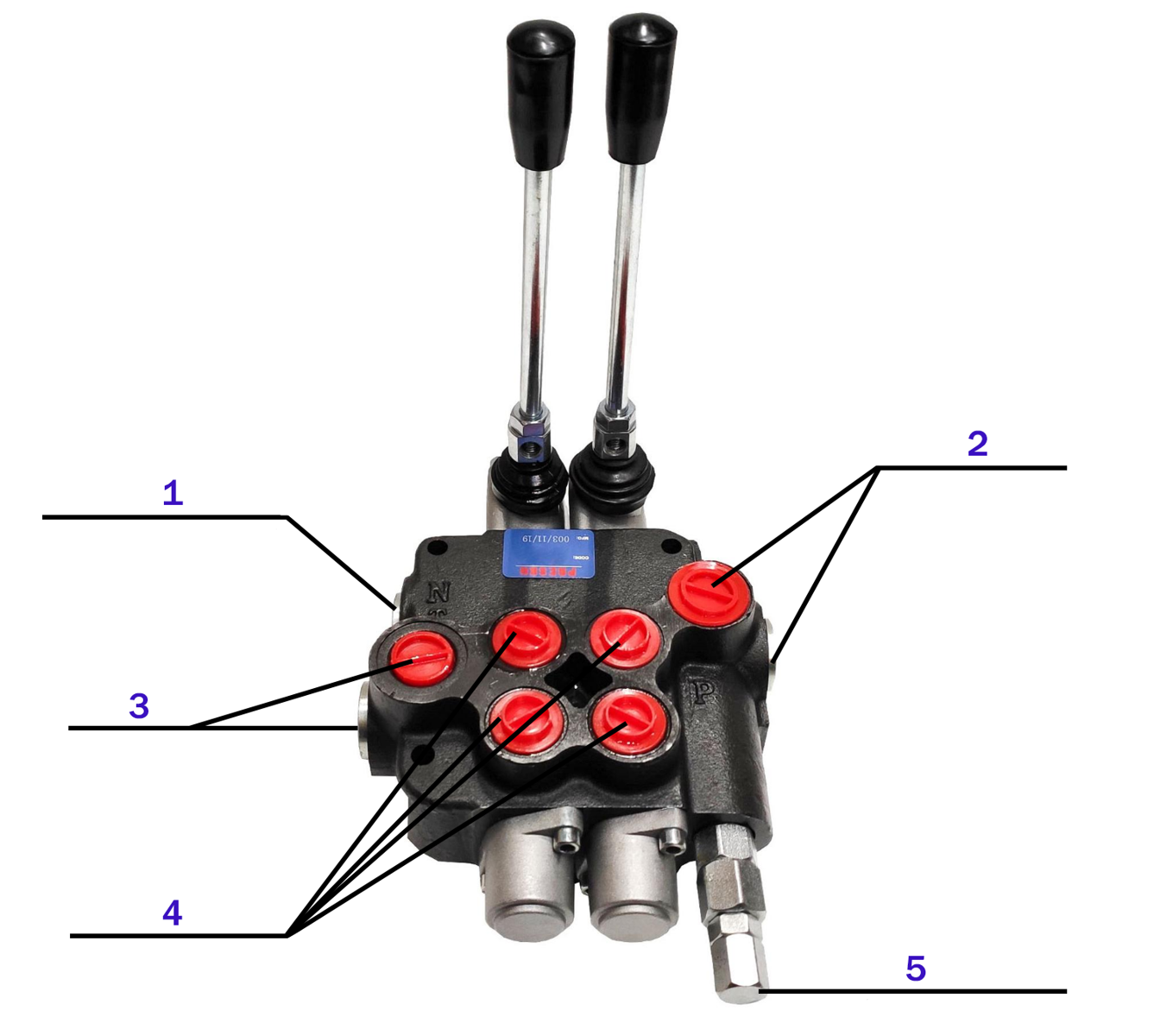 Hydraulic Directional Valve PRESKO 5-section 40l with plunger