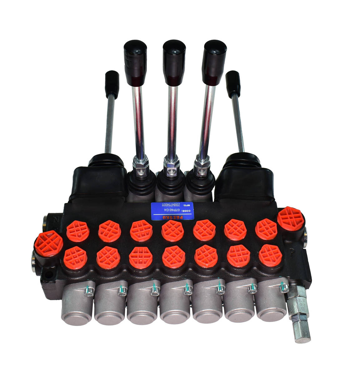 Hydraulic Directional Valve Presko 7-section with joysticks + levers