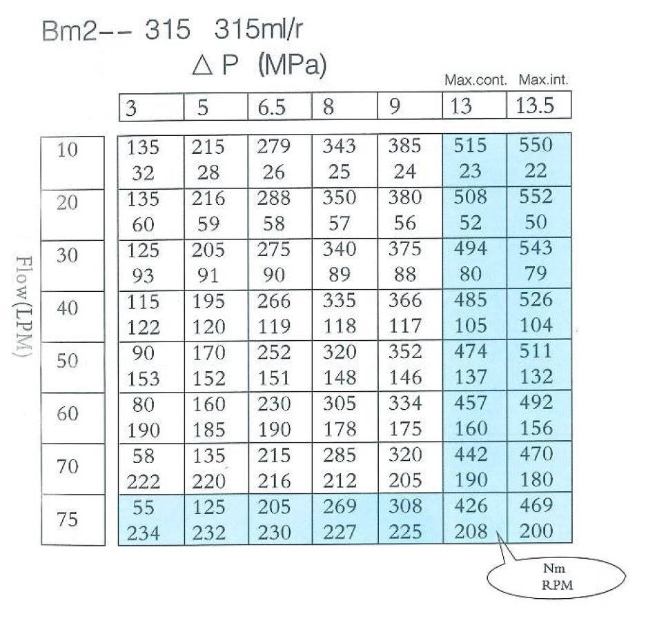 Hydraulic Motor slow-speed BM2 315cm3 BMR OMR SMR + nipples