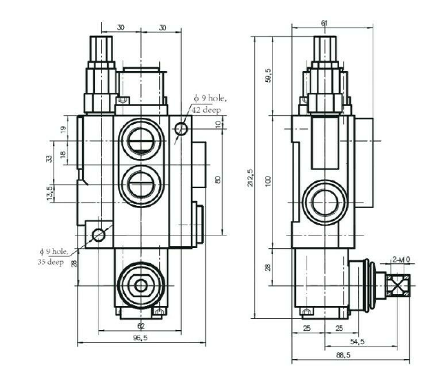 PRESKO Hydraulic Directional Control Valve  3-way, 40 l, double detent on last position