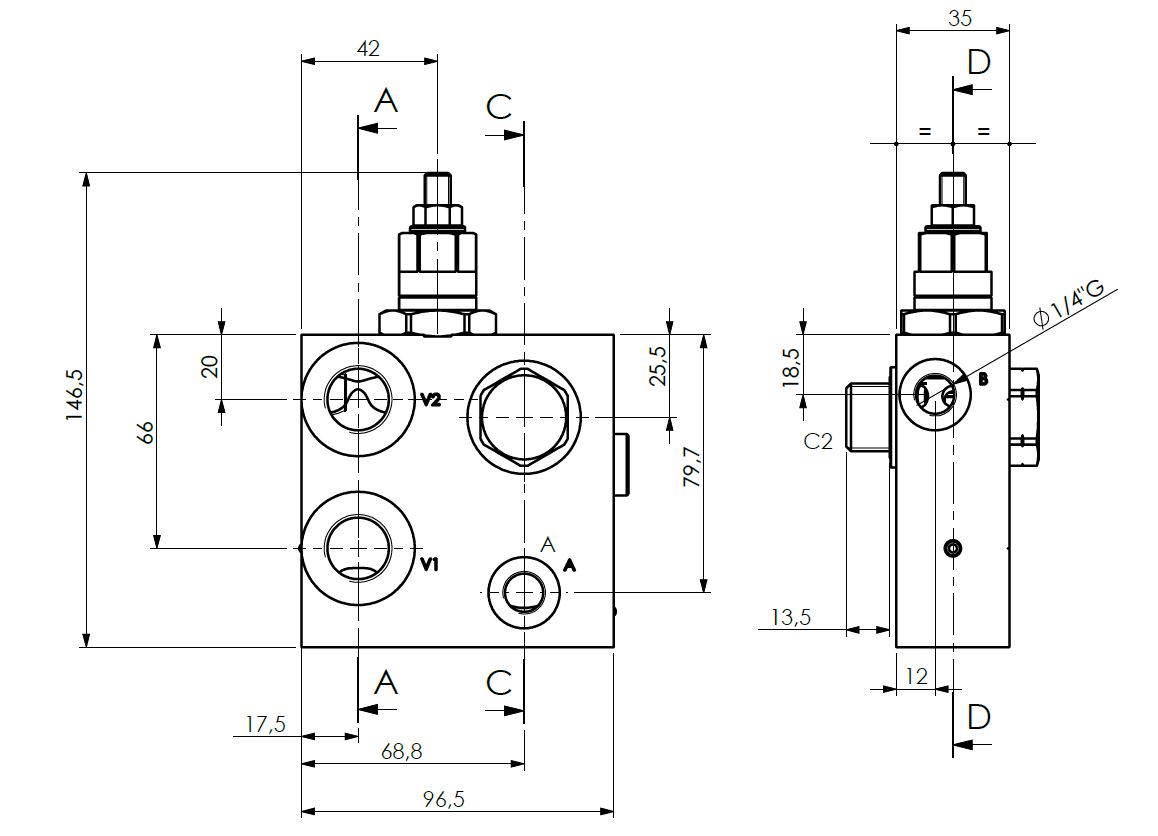 Palfinger UV452-330M hydraulic valve