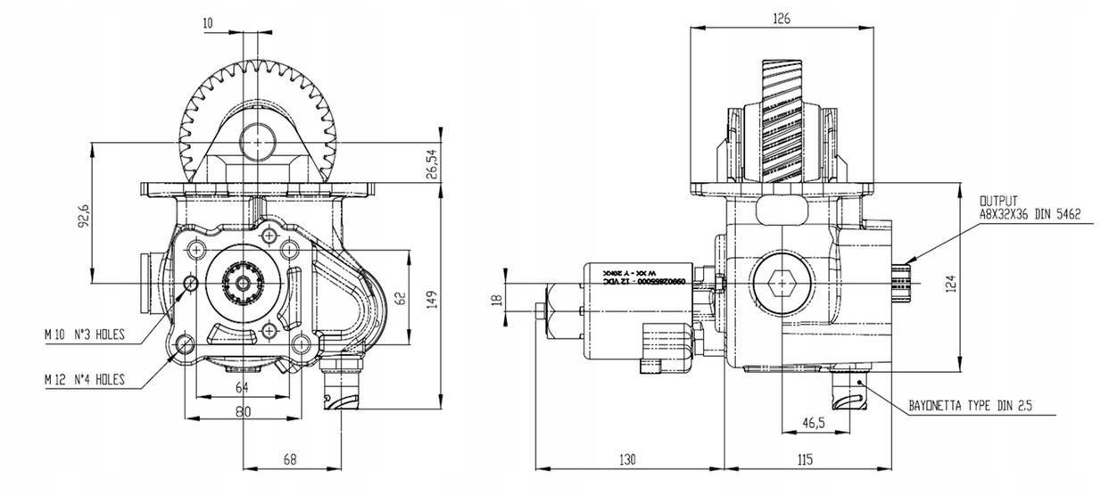 Power take-off P42J1M35291 ISUZU kiper