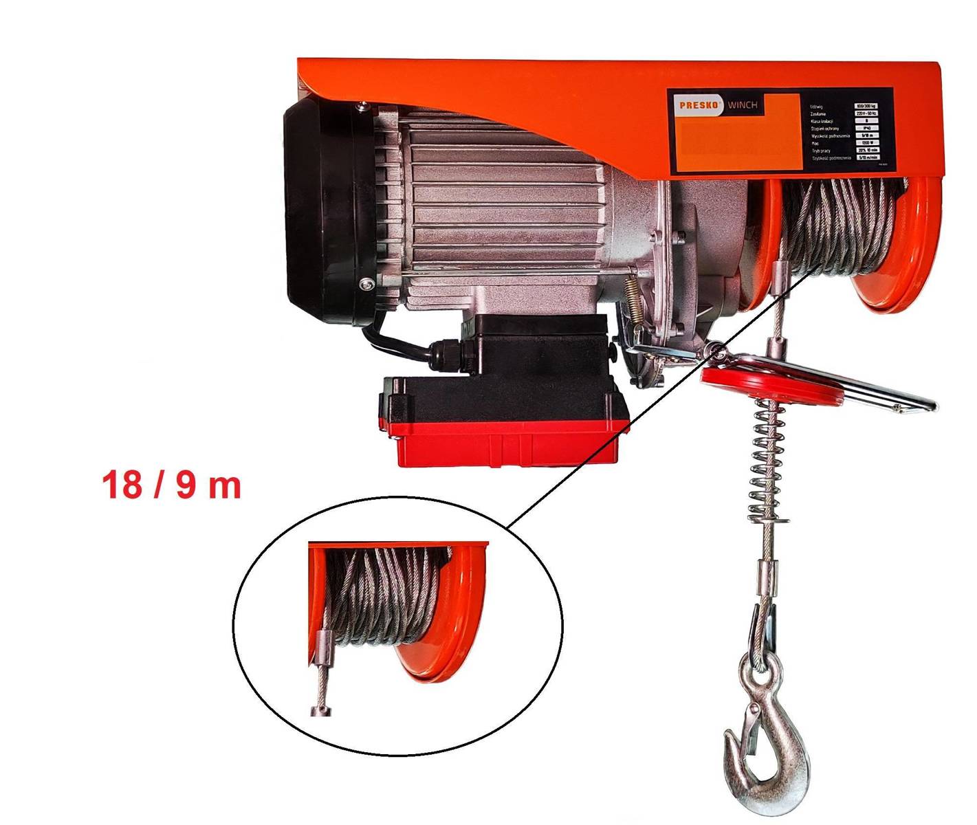 Winch 800kg 230V wireless control