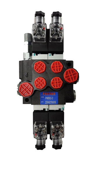 Hydraulic Directional Valve Presko , 2-section electrically controlled 12V