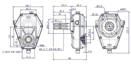 PRESKO Gear Pump, PTO multiplier,  40 cm3 