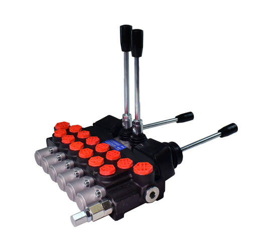 PRESKO Hydraulic Directional Control Valve , 6-way,  2 joysticks, 2 levers