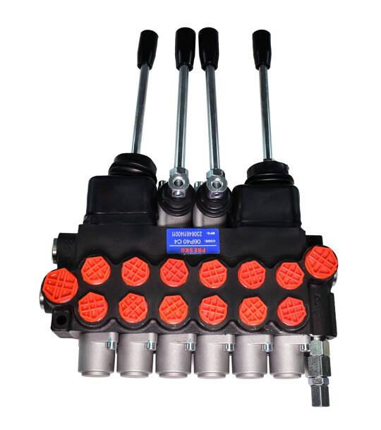 PRESKO Hydraulic Directional Control Valve , 6-way,  2 joysticks, 2 levers