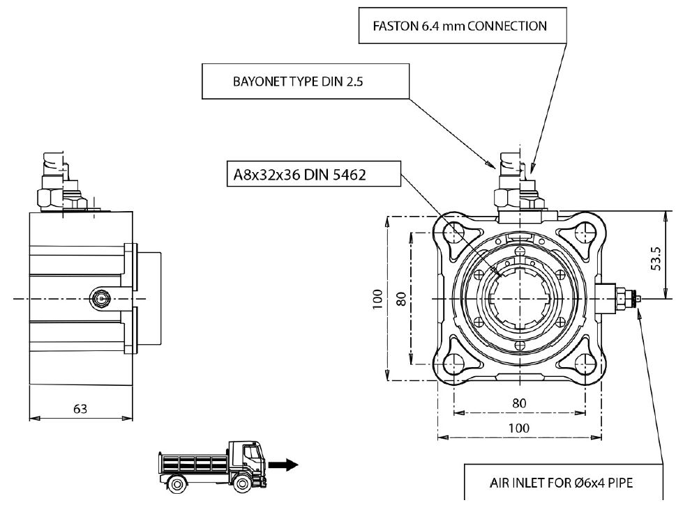 Power take-off PTO P81Z1P10204 SCANIA VOLVO ZF