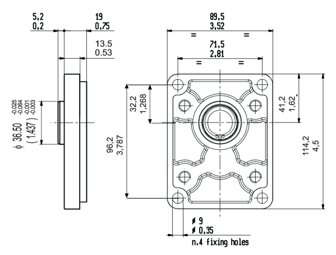 Aluminium-Zahnradpumpe, Gruppe 2, 2PE16D(S)28P1, europäischer Typ 