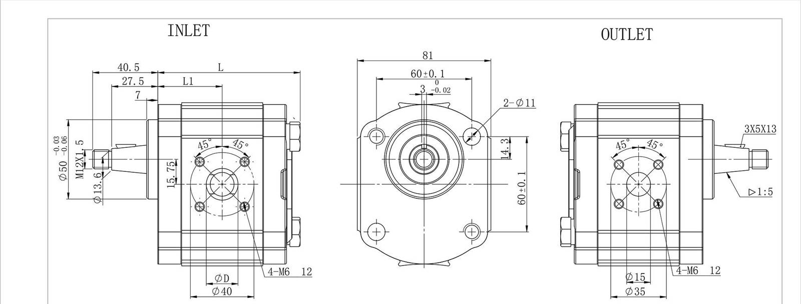 Hydraulische Zahnradpumpe 0510315304