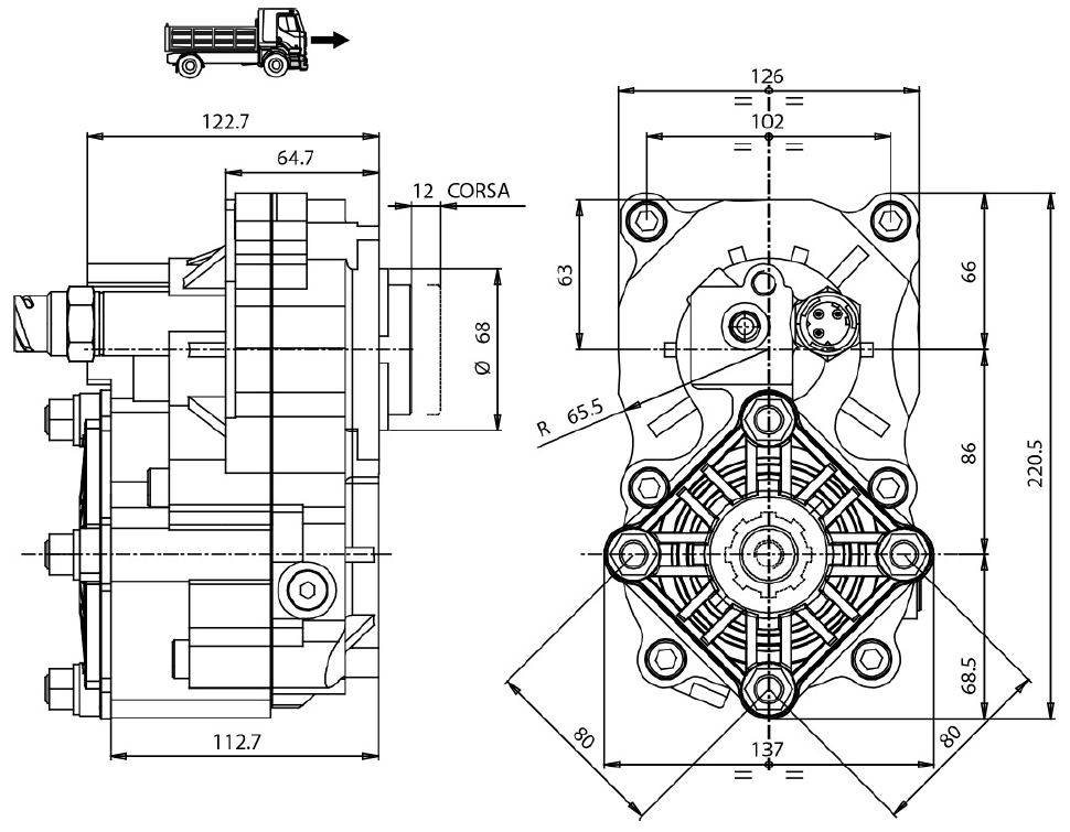 Nebenantrieb PTO P88Z2P25294 ZF