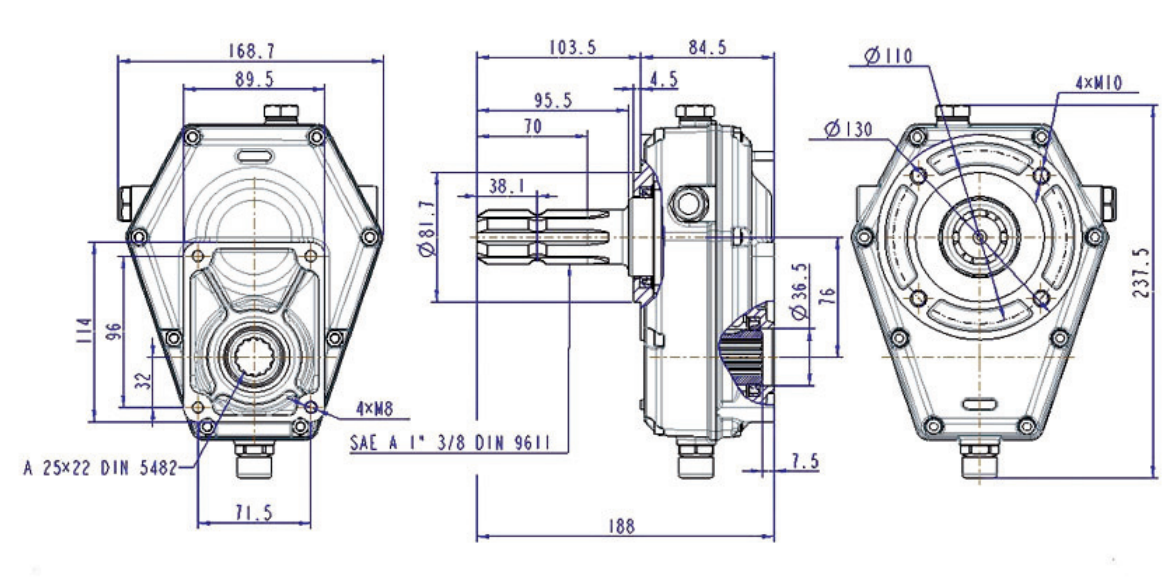 Zahnradpumpe mit männlichem Vervielfältiger 26cm3 53l KIT