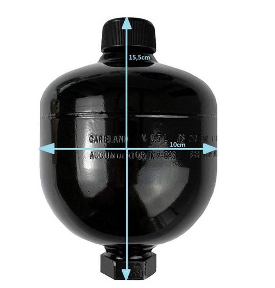 Doppel-Hydroakkumulator 0,5l KIT Ladegerät frontlader