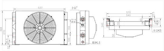 Ölkühler hydraulisch AH1417T-CA 150L/min 24V