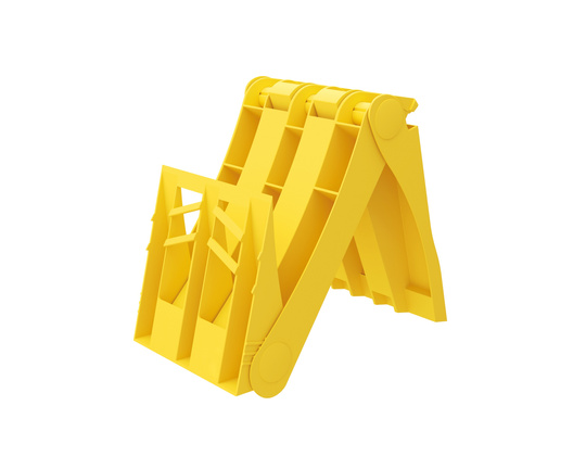 ORIGAMY E36 yellow folding wheel chock with sheet metal