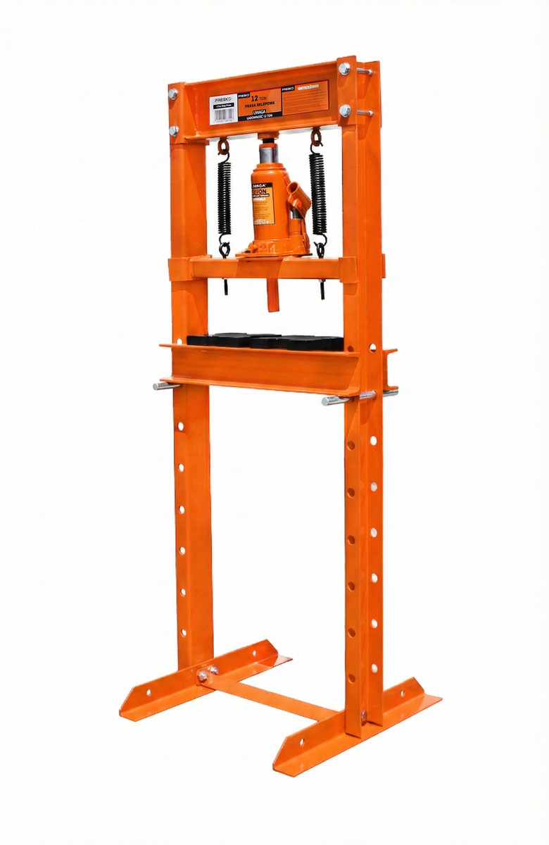 Prasa hydrauliczna warsztatowa 12 T ton + zestaw pryzm Oryginalna PRESKO