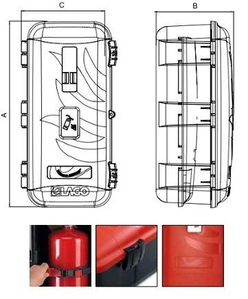 LAGO fire extinguisher box - various sizes