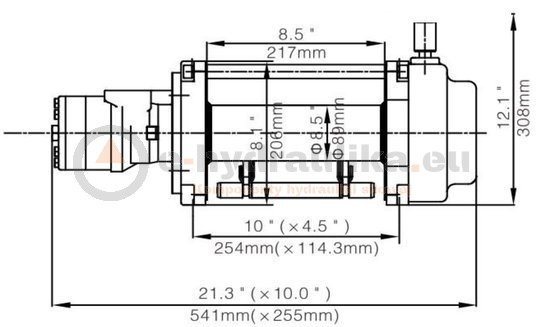 RUNVA Winch, hydraulic, HWN15000YDRF + Roller fairlead