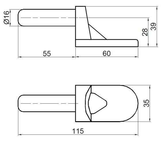 Hinge handle 20122100