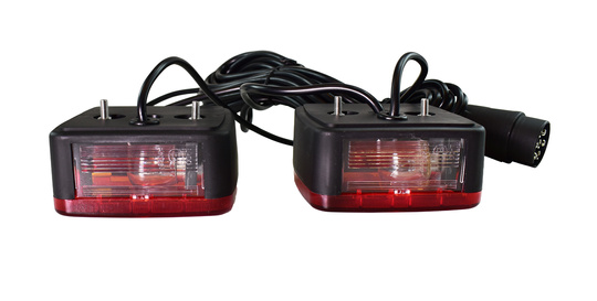Zestaw lamp do przyczepy, przewód 7,5 m, 7 pinowa, żarówka
