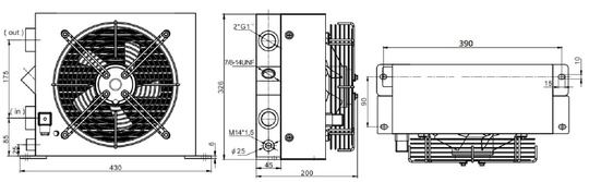 Oil cooler AH1012T-CA 100l/min AC230V