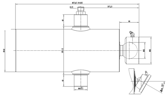 Siłownik podskrzyniowy PRESKO o wysuwie 1435mm, pięcioczłonowy, udźwig 12 ton, chromowane sekcje.