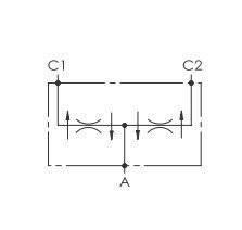 Flow divider, HBS, A140300.26.00 , 1/2"-3/8", 40-60 l/min