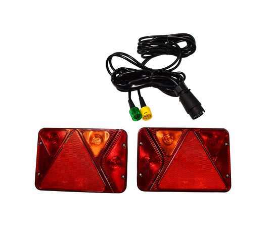 Zestaw lamp do przyczepy, przewód 7,5 m, 7 pinowa, żarówka