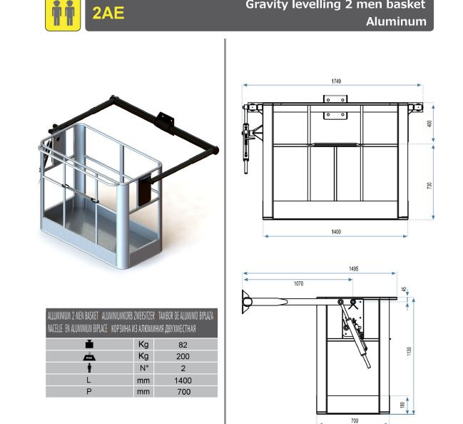 Aluminum crane basket, HDS,FASSI,HIAB,PALFINGER