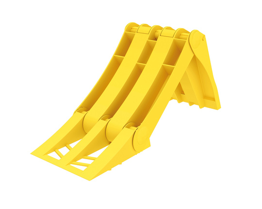 ORIGAMY E36 yellow folding wheel chock with sheet metal
