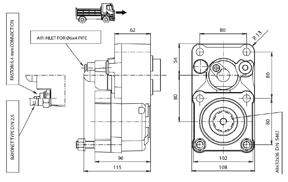 Power take-off PTO P82Z1P10294 SCANIA VOLVO ZF