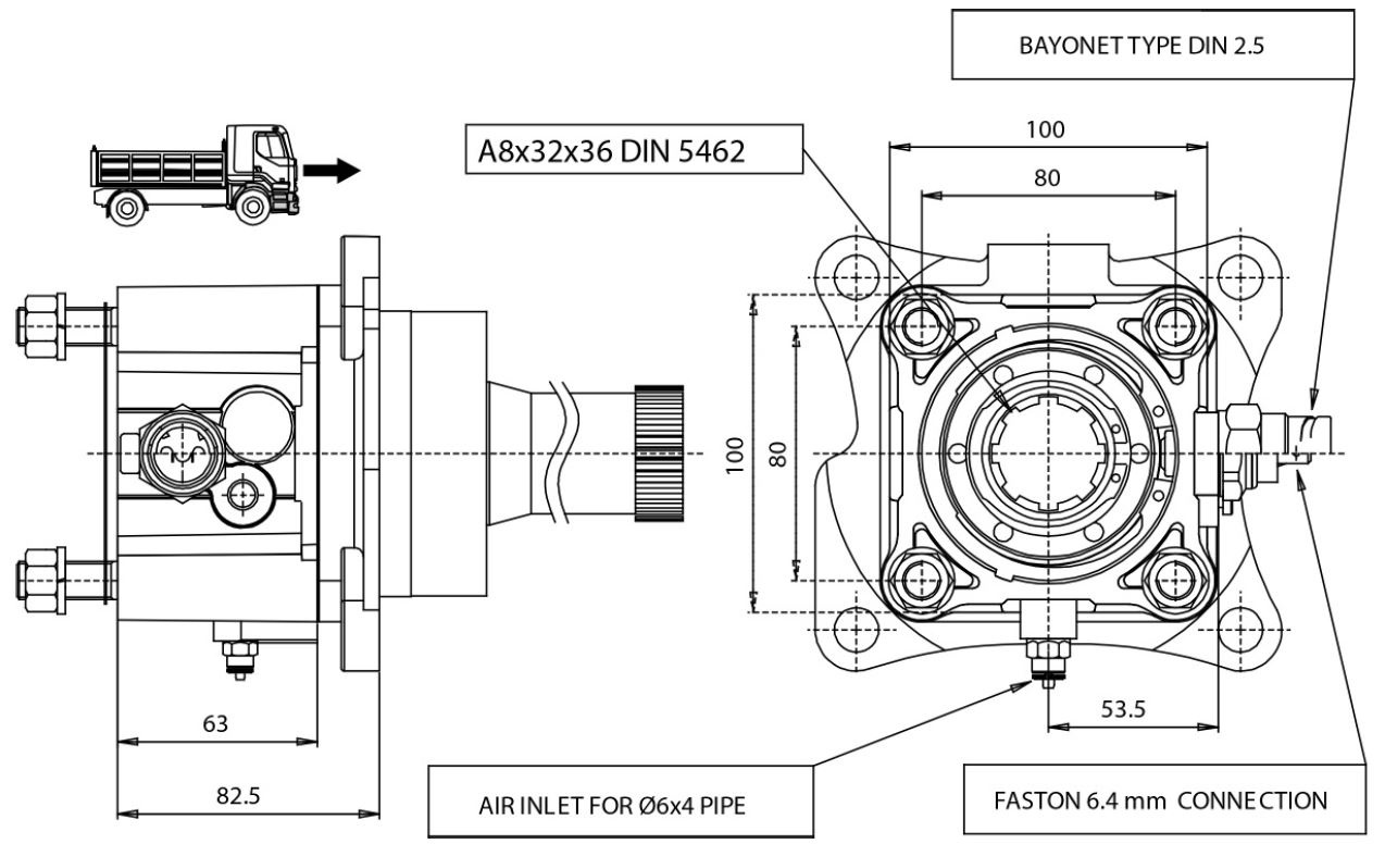 PTO Zapfwelle P81V8P10204 VOLVO NISSAN