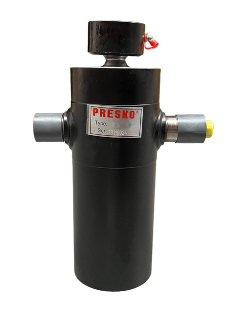 Hydraulikzylinder PRESKO-Unterbauauszug 9051432 mit einem Auszug von 1432 mm, 5 Abschnitte, 5 Tonnen, verchromte Abschnitte.