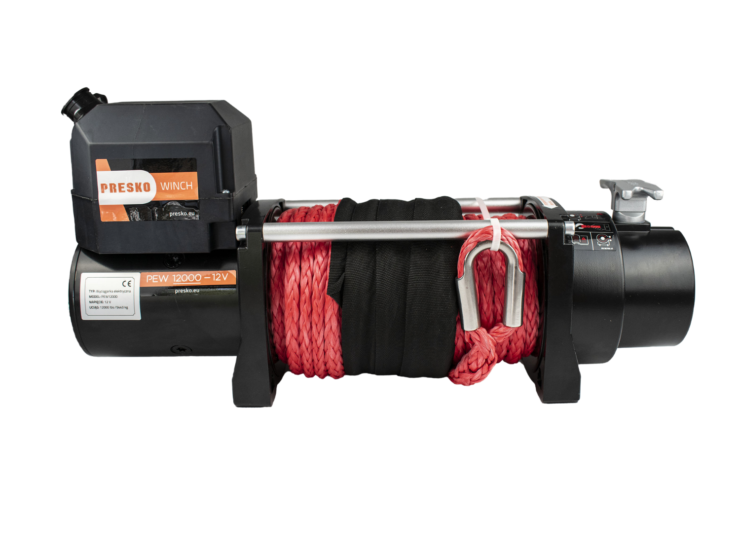 Wyciągarka Presko Winch z liną syntetyczną - PEW12000 12V - 5,5T - 12000lbs