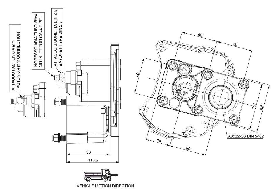 Power take-off PTO P82M8P15294 MERCEDES