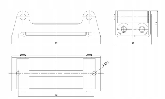 UNI Universal roller guide for winches, 15,000–20,000 lbs, steel cable