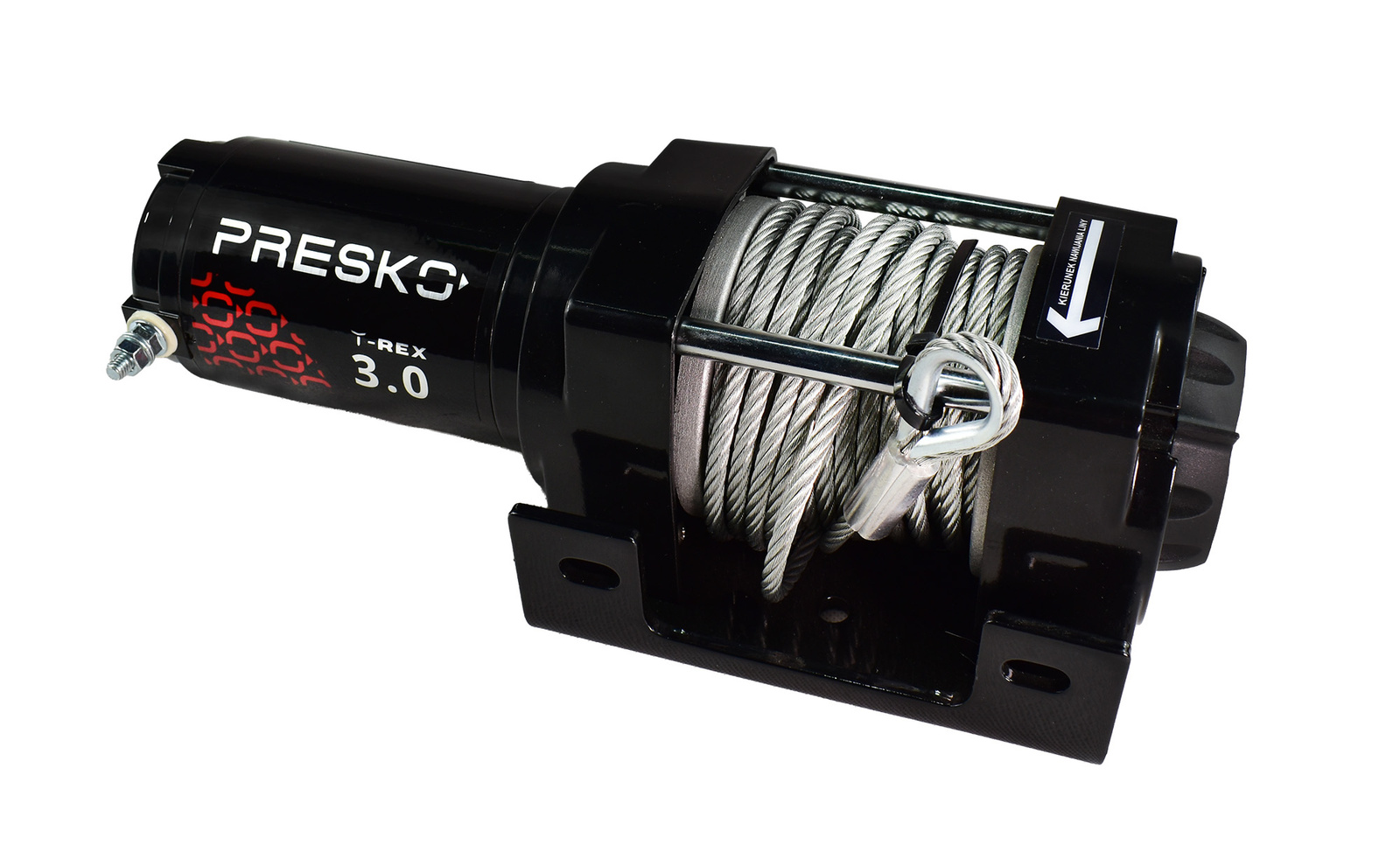 Wyciągarka PRESKO T-REX3.0 12V 1360kg QUAD PŁUG ATV UTV LINA STALOWA