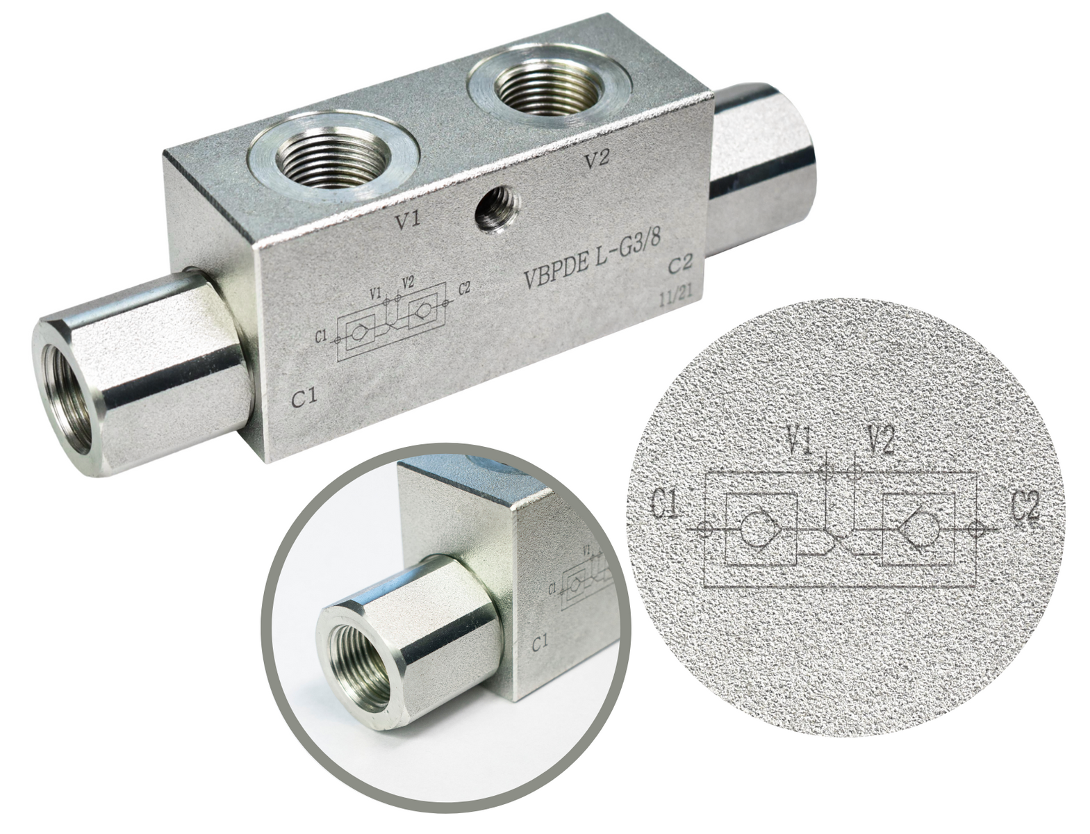 Zamek hydrauliczny zwrotny  bliźniaczy VBPDE 3/8"