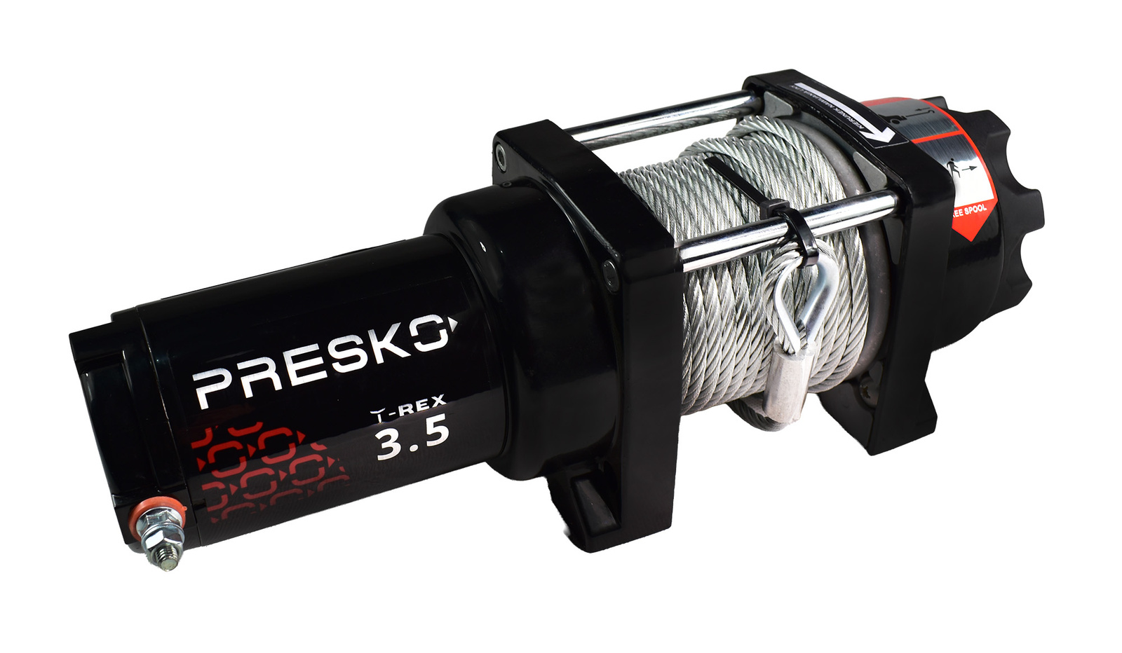 Wyciągarka elektryczna PRESKO T-REX 12V 1,5T QUAD PŁUG ATV UTV LINA STALOWA