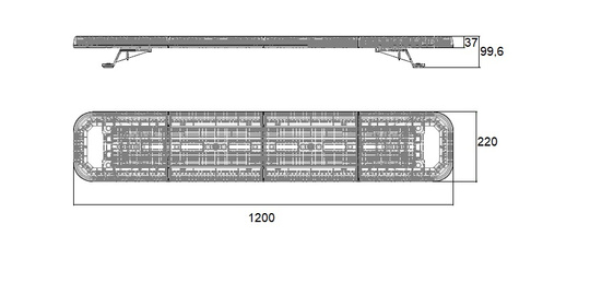Belka ostrzegawcza stroboskopowa LED o długości 120cm