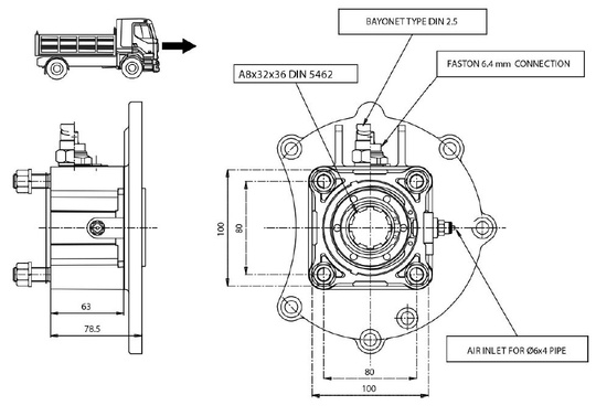 Power take-off PTO P81M4P10204 MERCEDES