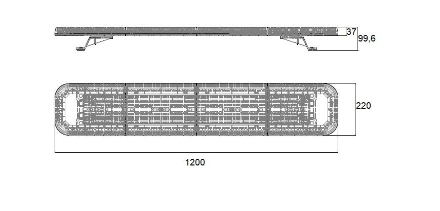 Belka ostrzegawcza stroboskopowa LED o długości 120cm