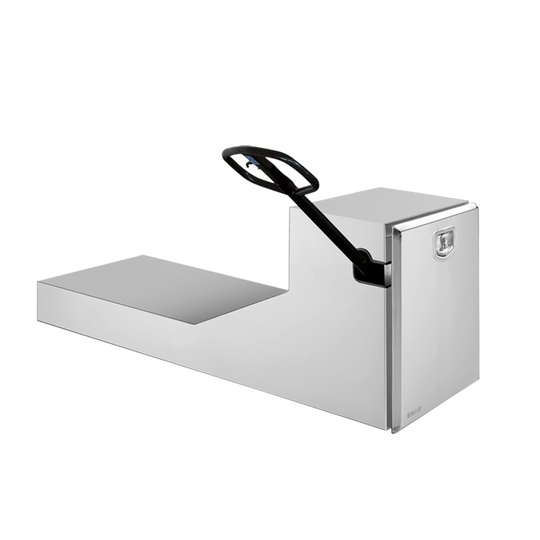 Stainless steel pallet box with access ramp